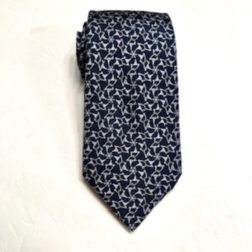 Hermes Mens Necktie Authentic Rare Vintage 100 Silk Made In France